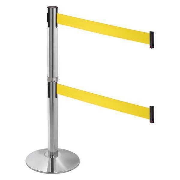 Barrier Post, 3 in. Belt W, Yellow Belt