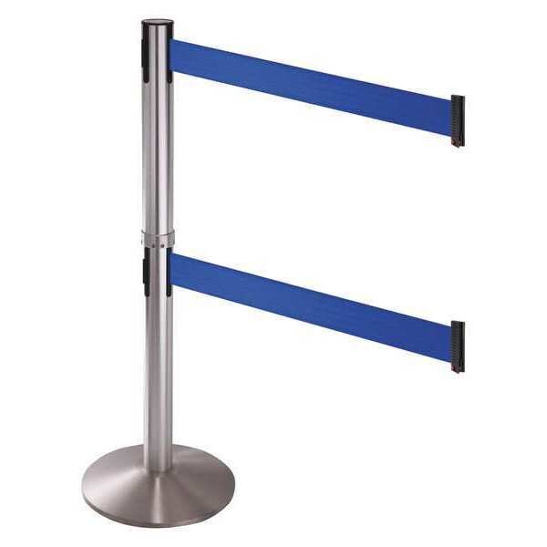 Barrier Post, Aluminum Post, Blue Belt