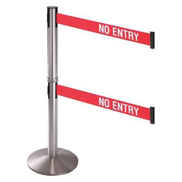 Barrier Post, 3 in. Belt W, No Entry