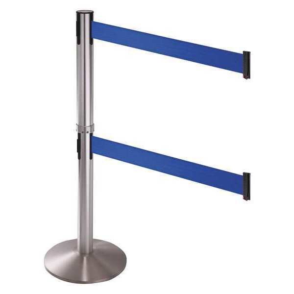 Barrier Post, SS, 3 in. Belt W, Blue Belt