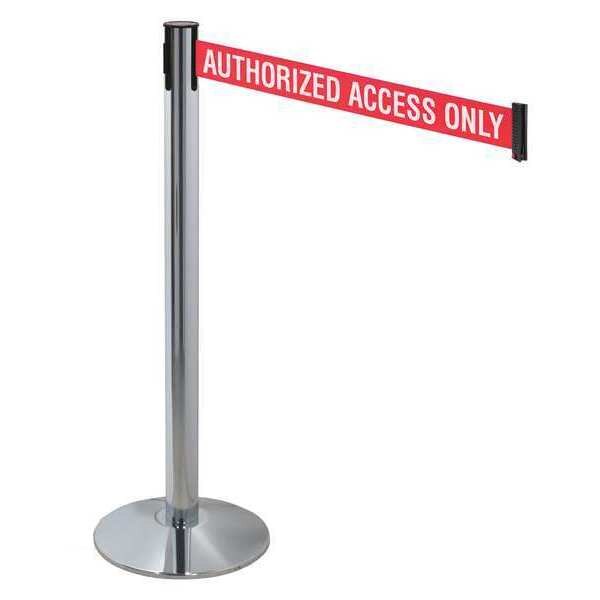 Barrier Post, 3 in. Belt W, Cast Iron Base