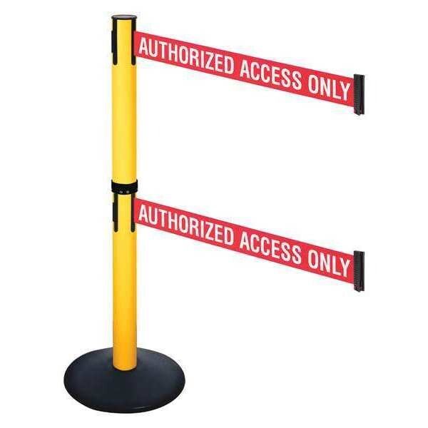 Barrier Post, 40in. H, Red/White Belt Text