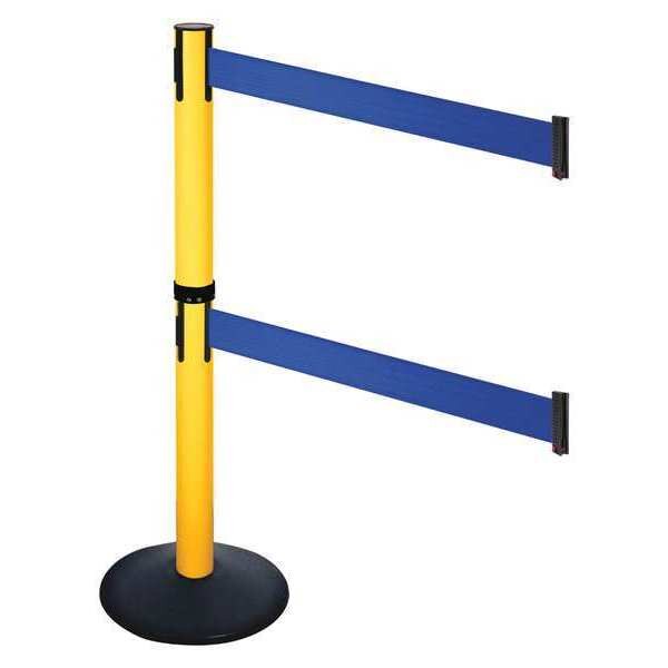 Barrier Post, PVC Post, Blue Belt, 40 in. H