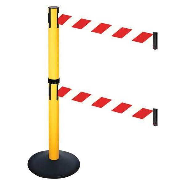 Barrier Post, 40 in. H, Red/White Belt