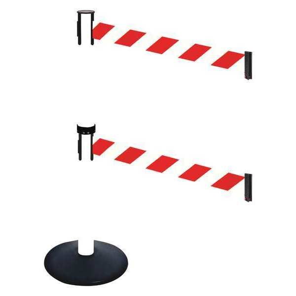 Barrier Post, 40 in. H, Red/White Belt