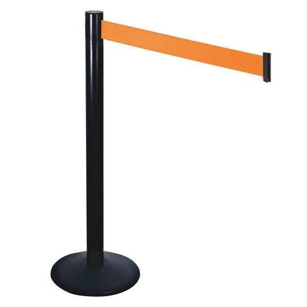 Barrier Post, Blk, Orange Belt, 3in. Belt W