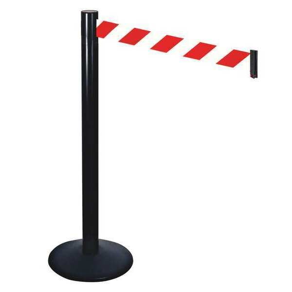 Barrier Post, Red/White Belt, Sloped