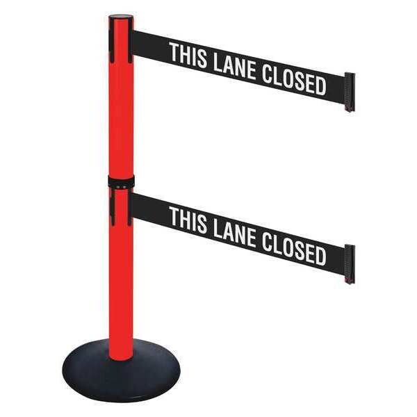 Barrier Post, Black, Blk/White Belt, Sloped