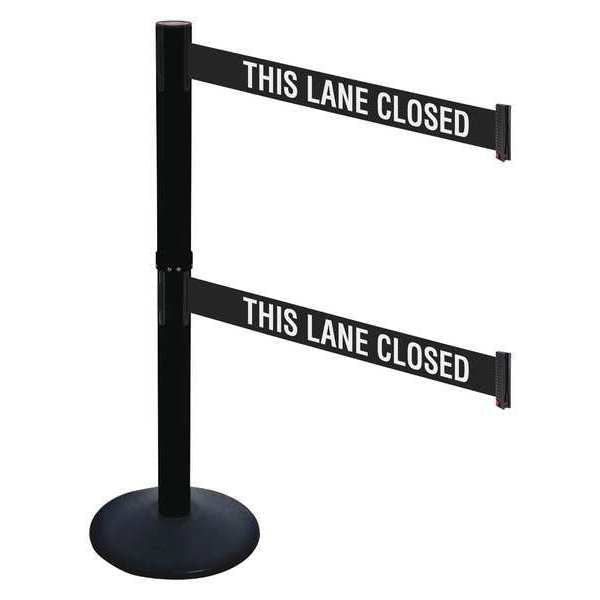 Barrier Post, Blk, Cast Iron, 3 in. Belt W