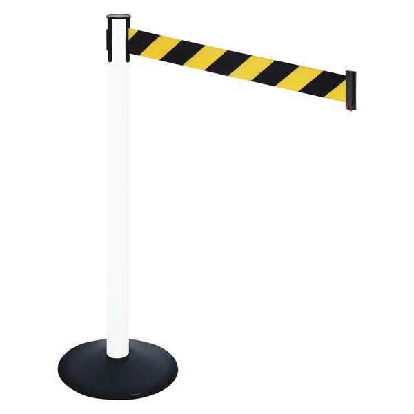 Barrier Post, PVC Post, Black/Yellow Belt