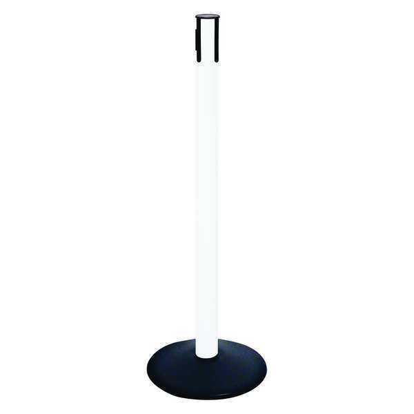 Belt Barrier Rcvr. Post, White, Cast Iron
