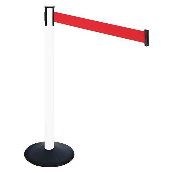 Barrier Post, PVC Post, Red Belt, 40 in. H