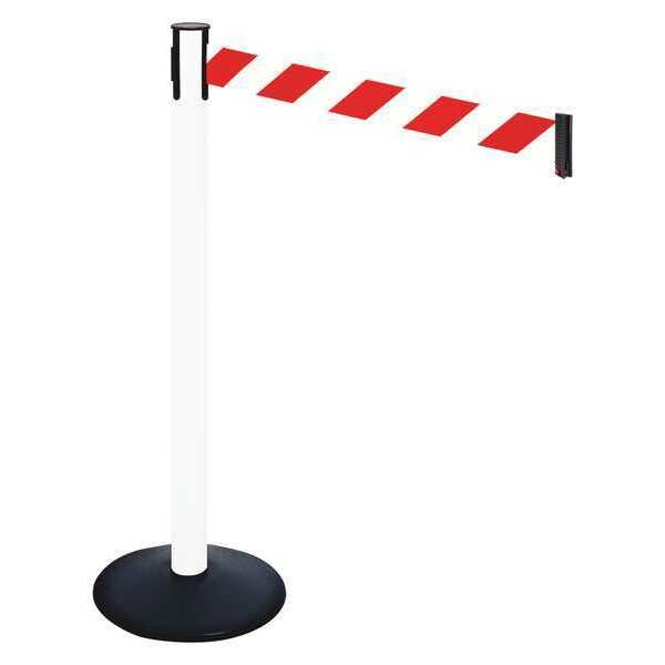 Barrier Post, PVC Post, Red/White Belt
