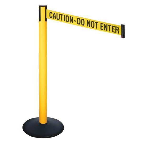 Barrier Post, Ylw/Black Text, 3 in. Belt W