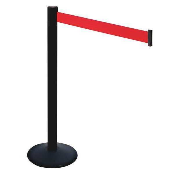 Barrier Post, PVC Post, Red Belt, w/Base