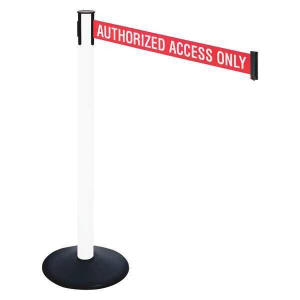 Barrier Post, Red/White Belt Text, 40in. H