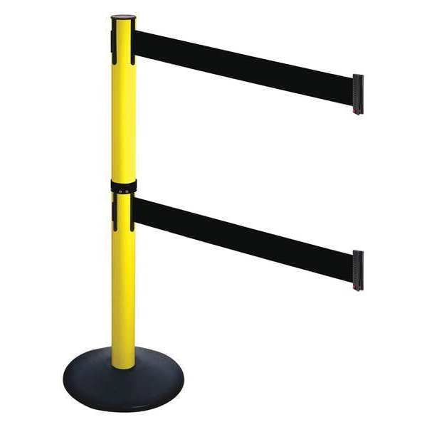 Barrier Post, Black, Black Belt, 2 Belts