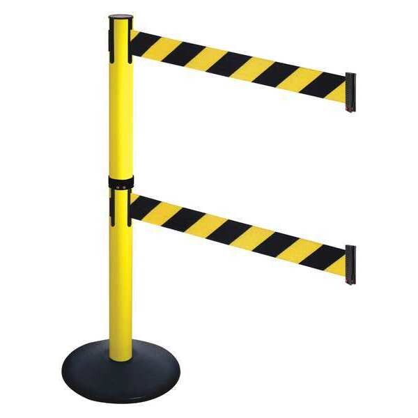 Barrier Post, Black, Blk/Ylw Belt, 2 Belts