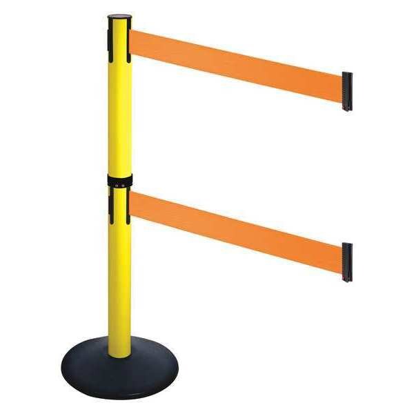 Barrier Post, Black, Orange Belt, 2 Belts