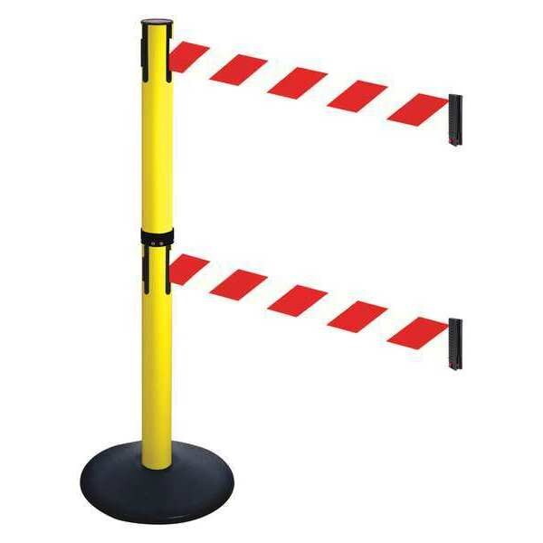Barrier Post, Blk, Red/White Belt, 2 Belts