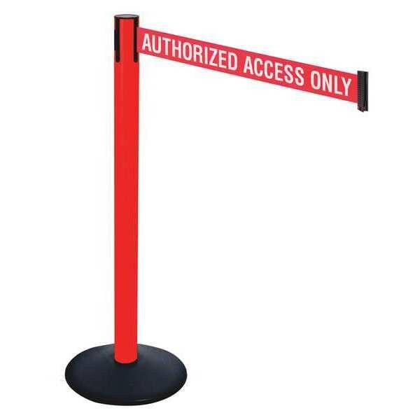 Barrier Post, 40in. H, Red/White Belt Text