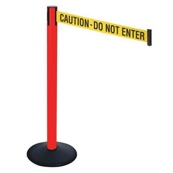 Barrier Post, 40 in. H, Yellow/Black Text