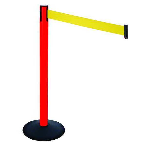Barrier Post, 40 in. H, Yellow Belt