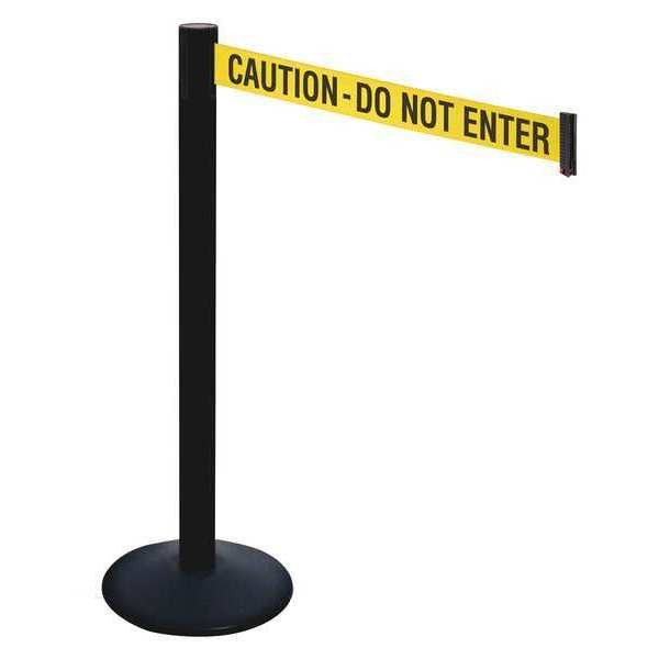 Barrier Post, 40 in. H, Yellow/Black Text