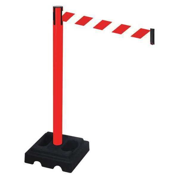 Barrier Post, Black, Red/White Belt