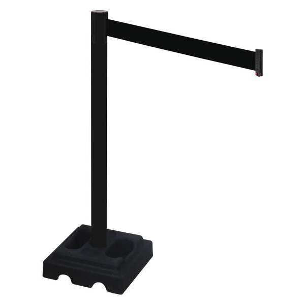 Barrier Post, Blk, Blk Belt, 10 ft. Belt L