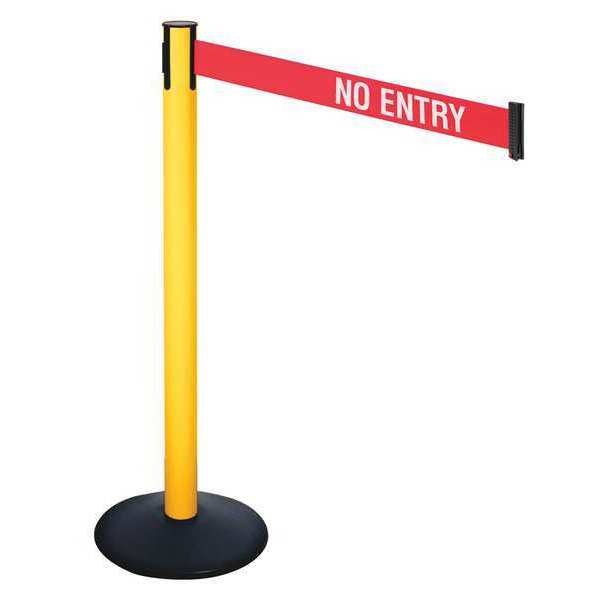 Barrier Post, Red/White Belt Text, 40in. H