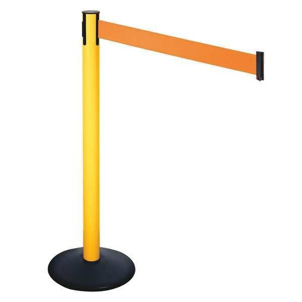 Barrier Post, Orange Belt, 3 in. Belt W