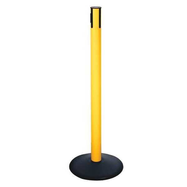 Belt Barrier Rcvr. Post, Yellow, Cast Iron