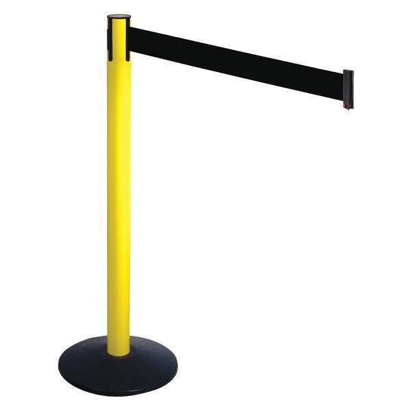 Barrier Post, Blk, Black Belt, 3 in. Belt W
