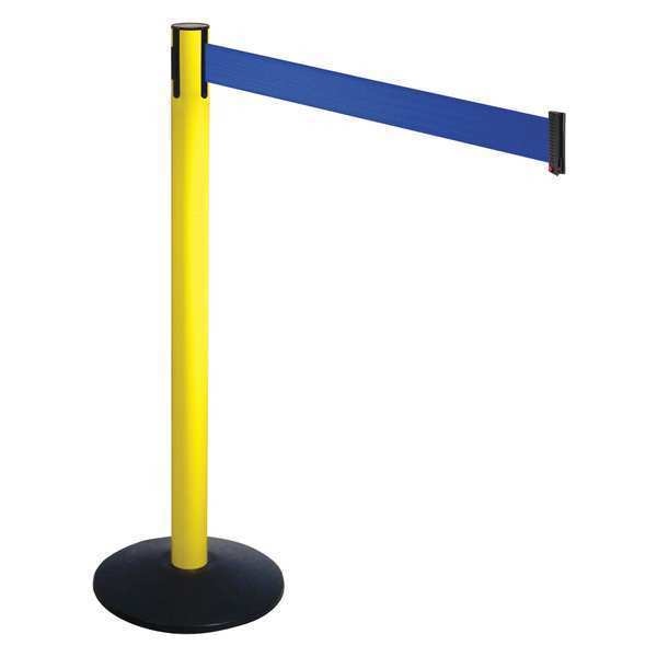 Barrier Post, Blk, Blue Belt, 3 in. Belt W
