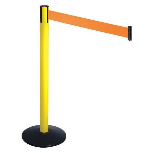 Barrier Post, Black, Orange Belt, 40 in. H