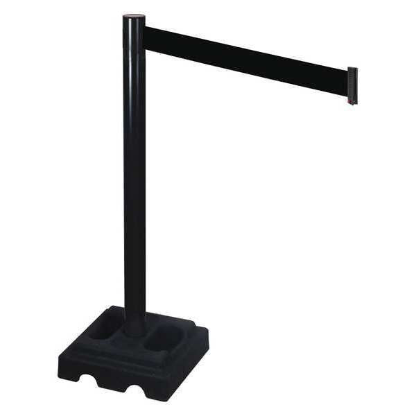 Barrier Post, Black, Blk Belt, 10ft Belt L