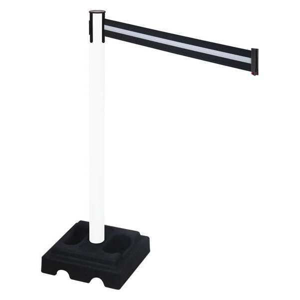 Barrier Post, Black, Blk/White Belt, Square