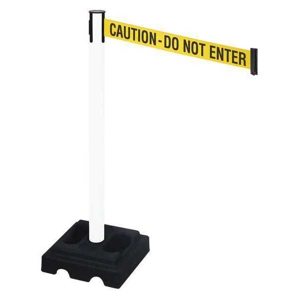 Barrier Post, Black, Ylw/Black Text, Square