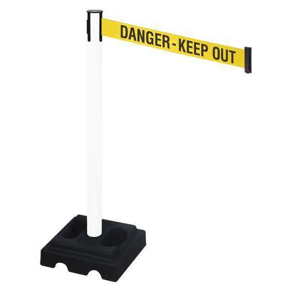 Barrier Post, Ylw/Blk Text, Square, 40in. H