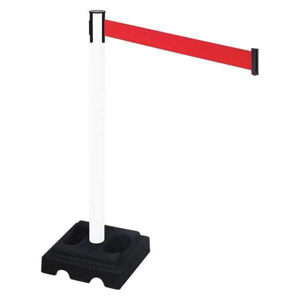 Barrier Post, Blk, Red Belt, 10 ft. Belt L