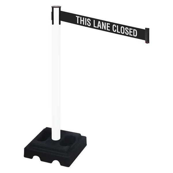 Barrier Post, Black Post, Black/White Belt