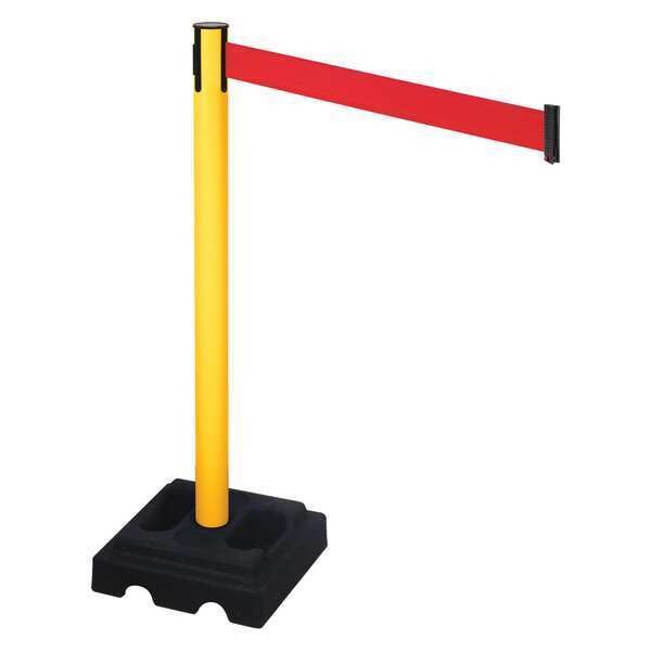 Barrier Post, Blk, Red Belt, 10 ft. Belt L