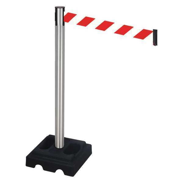 Barrier Post, Satin SS, Red/White Belt