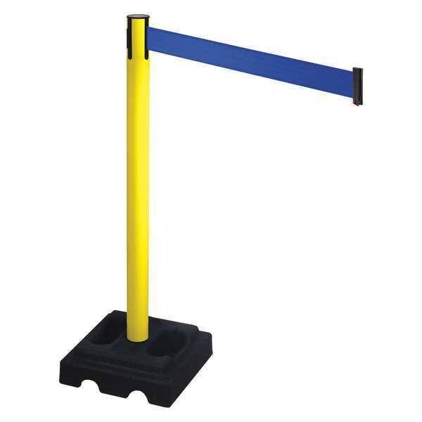 Barrier Post, Black, Blue Belt, Square