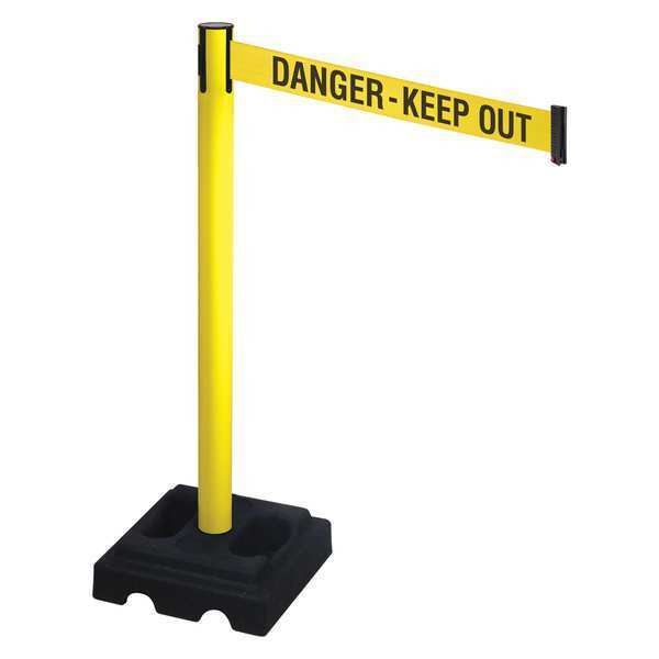 Barrier Post, Ylw/Blk Text, 10 ft. Belt L