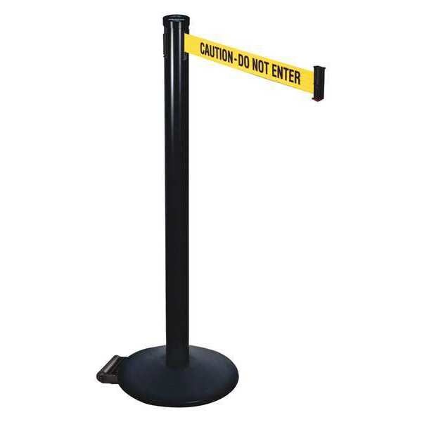 Barrier Post, Ylw/Black Text, 2 in. Belt W