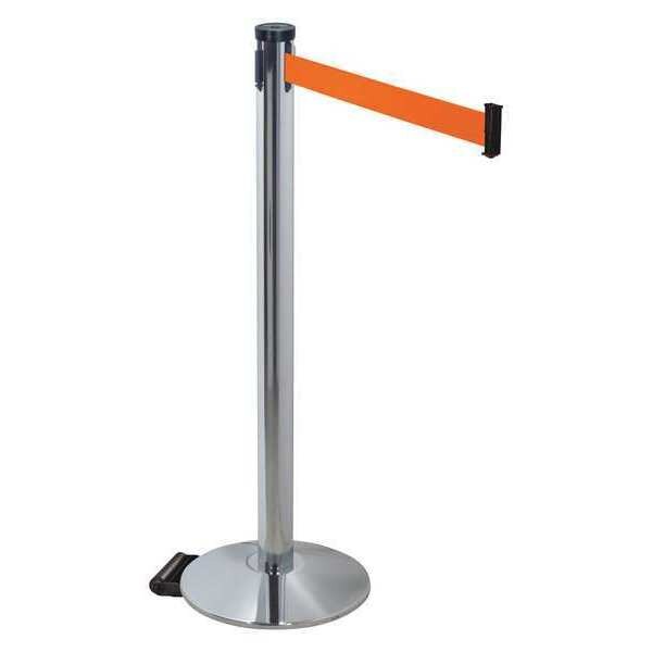 Barrier Post, Gray, 2 in. Belt W, 40 in. H