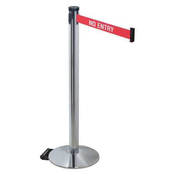Barrier Post, Gray, 2 in. Belt W, No Entry