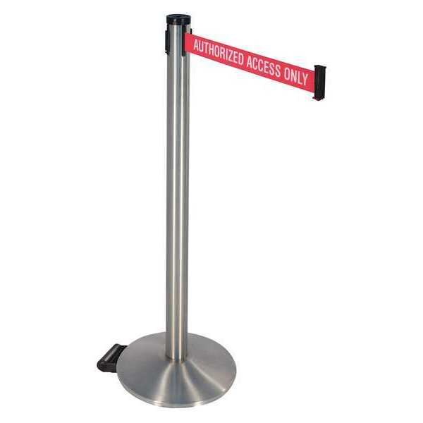 Barrier Post, Satin SS, Rd/White Belt Text